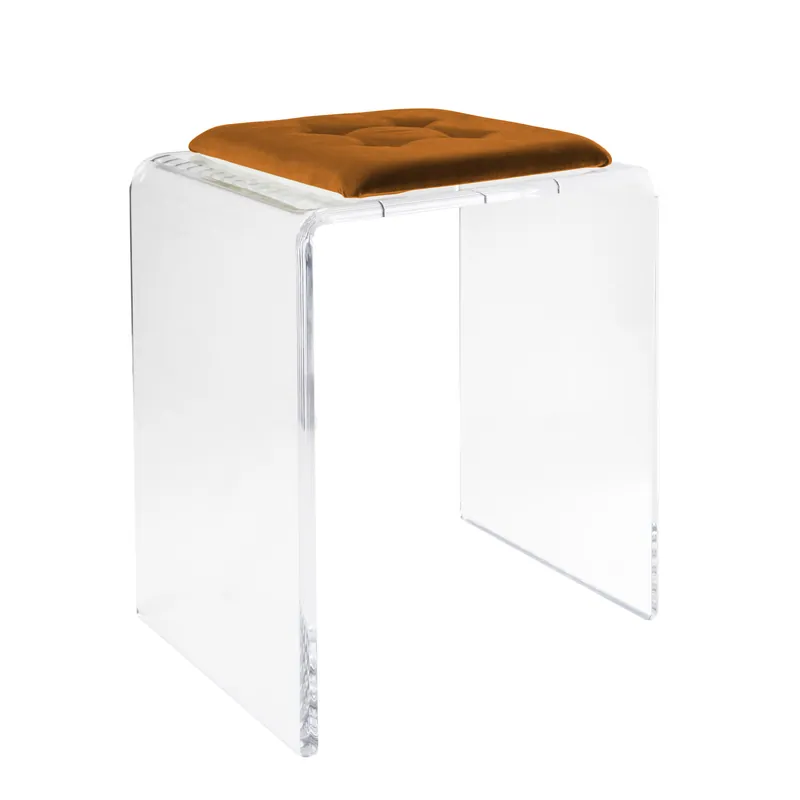 Saldi Sgabello in plexiglass dal design moderno con cuscino in poliestere sfoderabile
