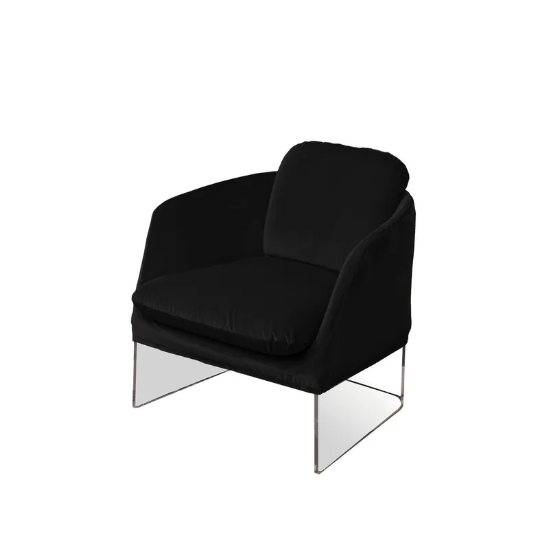 Poltrona in plexiglass dal design moderno con seduta in poliestere sfoderabile Nuova Collezione