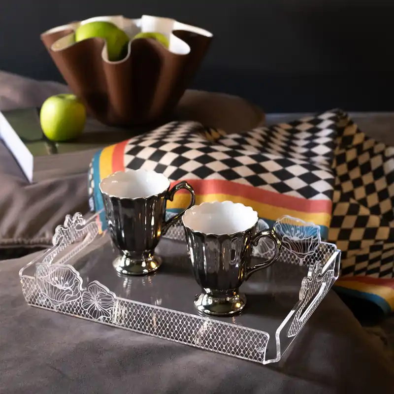 Spedizione Espresso Vassoio piccolo in plexiglass dal design moderno