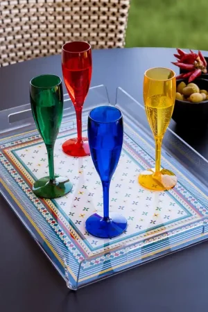 Ultime Pezzi Vassoio grande moderno in plexiglass con decoro Foulard