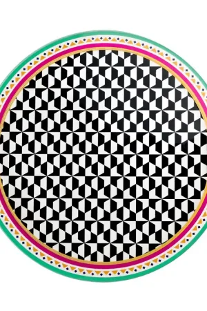 A Buon Prezzo Sottobottiglia rotondo in PMMA dal design moderno con decoro Ethnic