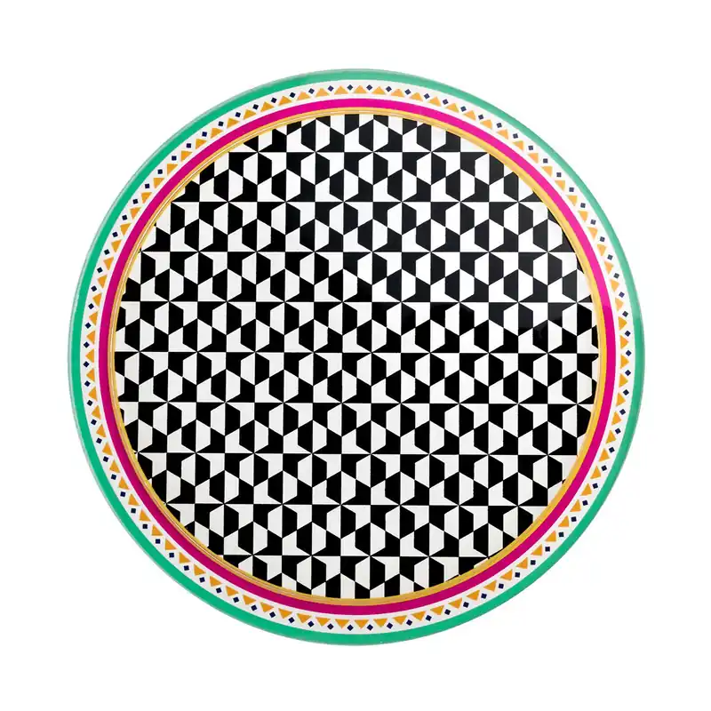 A Buon Prezzo Sottobottiglia rotondo in PMMA dal design moderno con decoro Ethnic