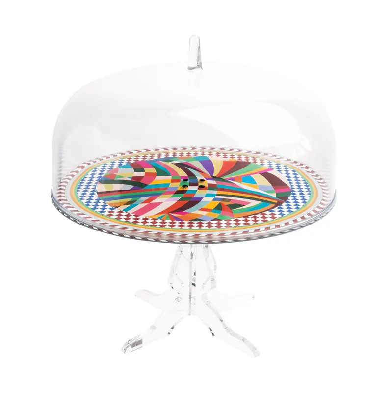 Offerta Limitata Alzata per dolci con campana in plexiglass dal design moderno decoro Rainbow