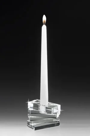 Portacandela basso in cristallo dal design moderno ed elegante Promo Stagionale