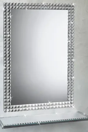 Specchio da parete con cornice in cristallo taglio diamante dal design moderno Occasione Imperdibile