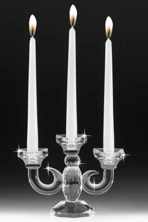 Candeliere a tre fiamme in cristallo dal design moderno Subito Disponibile