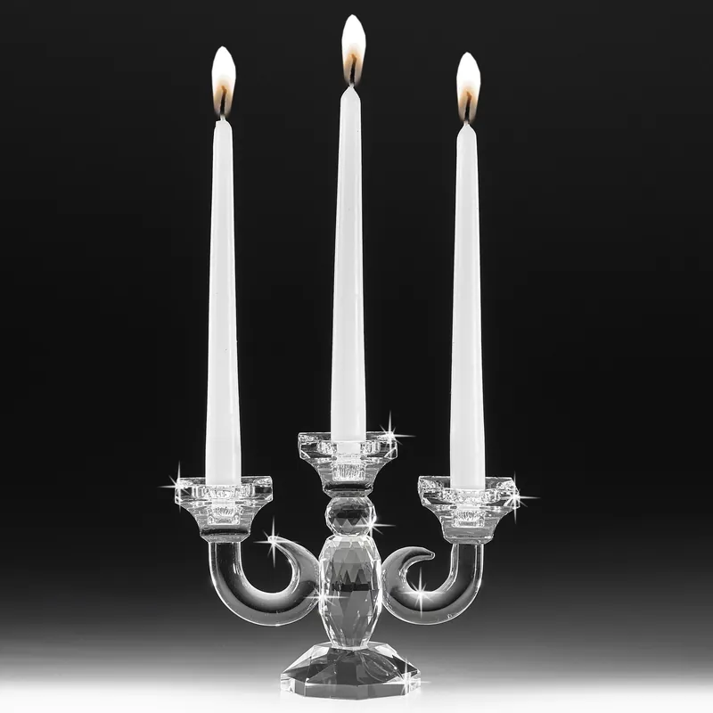 Candeliere a tre fiamme in cristallo dal design moderno Subito Disponibile
