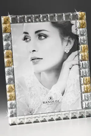 Compra Oggi Stesso Portafoto con cornice in cristallo a mosaico dal design moderno ed elegante - Foto 20x25