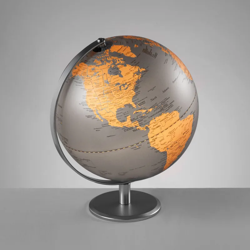 Affare Mappamondo illuminato con base in acciaio d.25