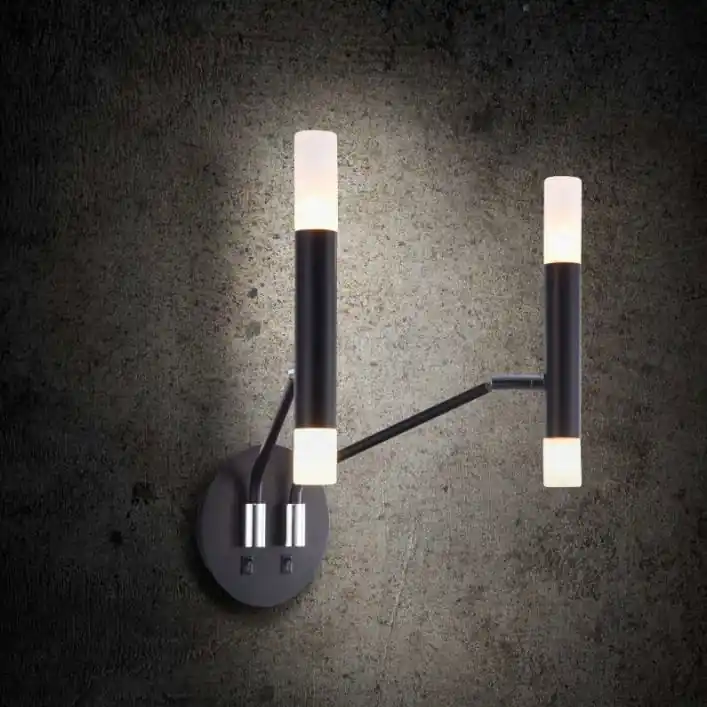 Solo Oggi Lampada da parete con struttura in metallo e doppi diffusori in vetro - 25W - IP20