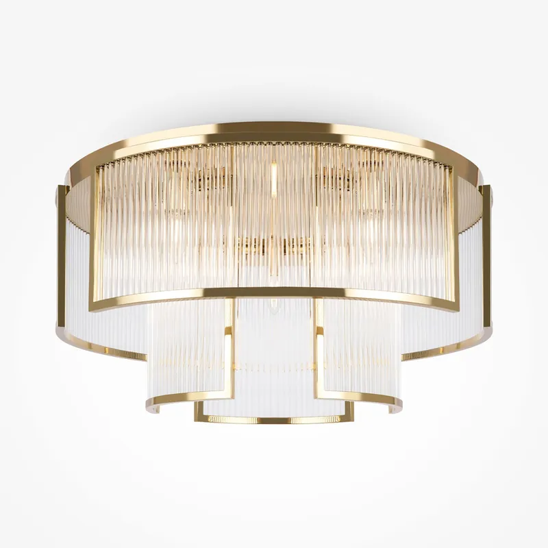 Lampada da soffitto grande con struttura moderna in metallo e diffusore in vetro - 60W - IP20 Prezzo Basso
