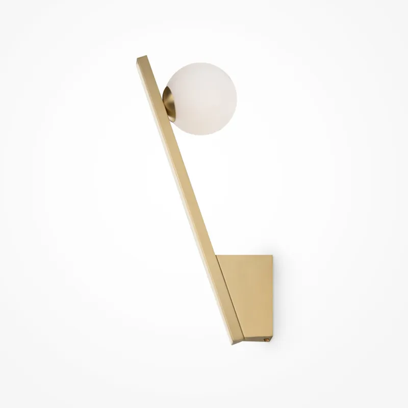 Prezzo Di Fabbrica Lampada da parete con struttura moderna in metallo e diffusore in vetro opalino - 40W - IP20