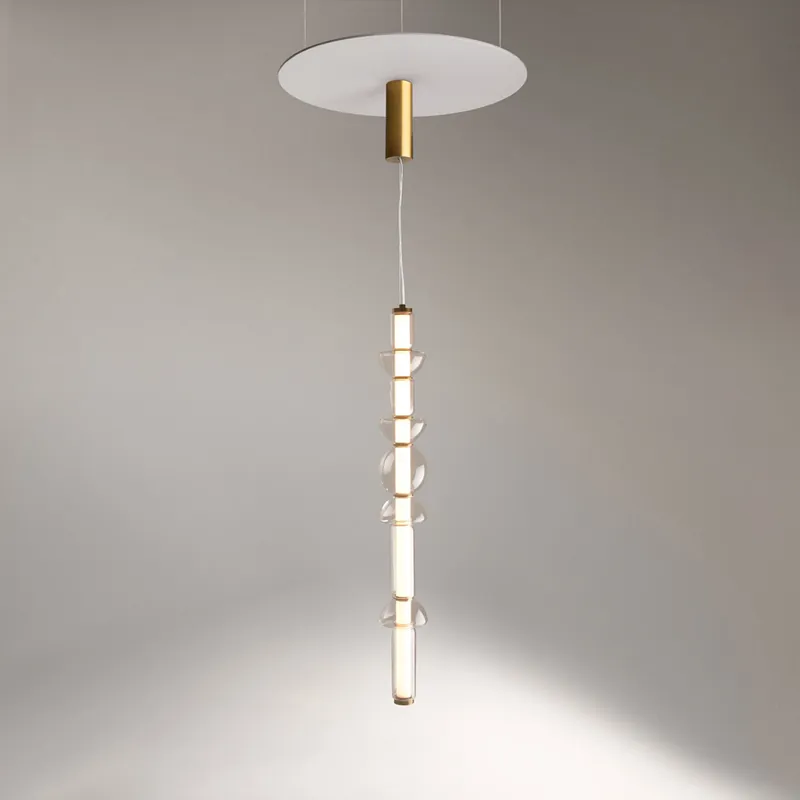 Lampada a sospensione a LED con struttura in metallo e diffusore in vetro - 9W - Lumen 4800 - 3000k Luce Calda - IP20 Di Tendenza