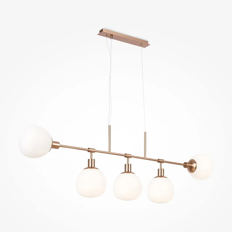 Super Prezzo Lampada a sospensione in metallo con 5 diffusori a boccia in vetro opalino - 60W - IP20