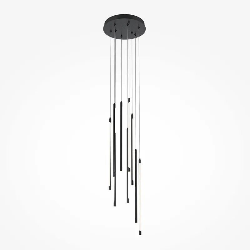 Prezzo Basso Lampada a sospensione moderna a LED con 9 diffusori pendenti in alluminio - 46W - Lumen 3350 - 3000k Luce Calda - IP"0