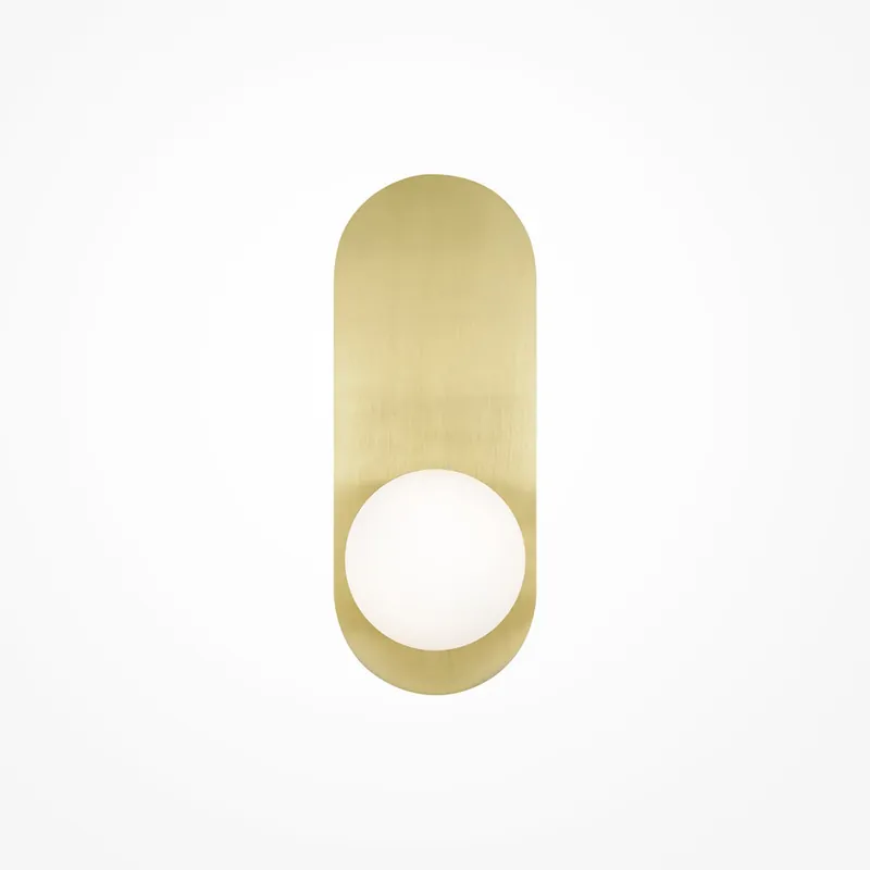 Applique da parete con base in metallo e diffusore a boccia in vetro - 28W - IP20 Consegna Rapida