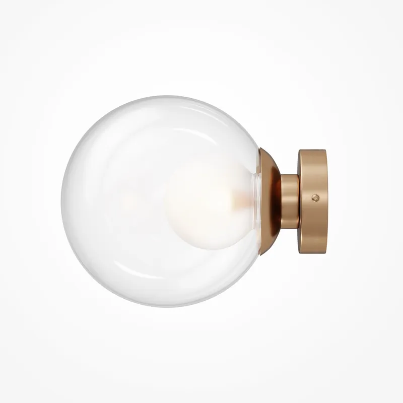 Pagamento Sicuro Applique da parete in metallo con singolo diffusore grande a boccia in vetro - 20W - IP20