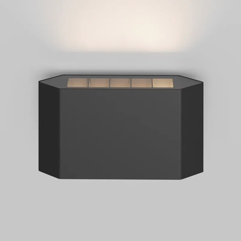 Ultimissimo Modello Lampada a parete per facciate a LED da esterno in alluminio e diffusore in vetro - 5W - Lumen 300 - 3000k Luce Calda - IP54