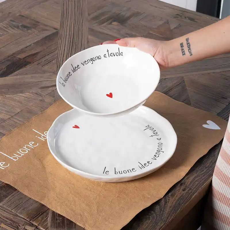 Prezzo Ridotto Set 2 piatti fondi in ceramica dal design moderno