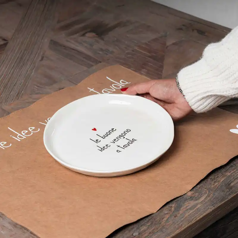 Set 2 piatti da dessert in ceramica dal design moderno Nuova Collezione