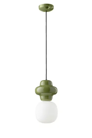 Lampada a sospensione in ceramica con singolo diffusore pendente in vetro - 60W - IP20 Promozione Esclusiva