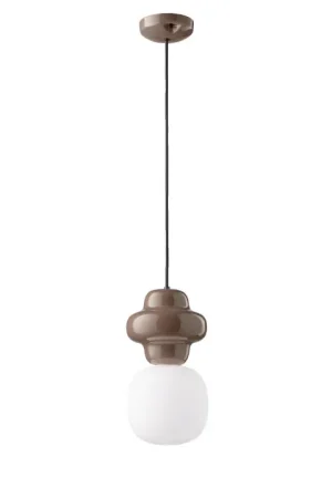Reso Gratuito Lampada a sospensione in ceramica con singolo diffusore pendente in vetro - 60W - IP20