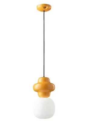 Lampada a sospensione in ceramica con singolo diffusore pendente in vetro - 60W - IP20 Economico