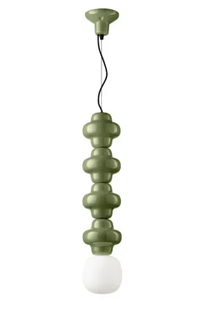 Sconto Lampada a sospensione 4 elementi in ceramica diffusore pendente in vetro - 60W - IP20