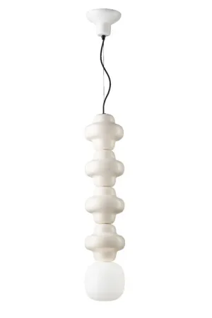 Lampada a sospensione 4 elementi in ceramica diffusore pendente in vetro - 60W - IP20 Prezzo Basso