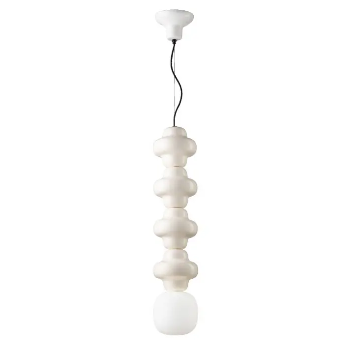 Lampada a sospensione 4 elementi in ceramica diffusore pendente in vetro - 60W - IP20 Prezzo Basso