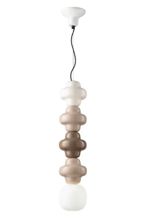 Lampada a sospensione 4 elementi misti in ceramica diffusore pendente in vetro - 60W - IP20 Direttamente Dal Produttore