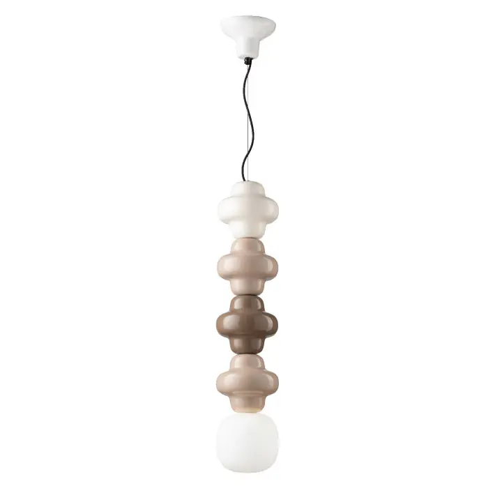 Lampada a sospensione 4 elementi misti in ceramica diffusore pendente in vetro - 60W - IP20 Direttamente Dal Produttore
