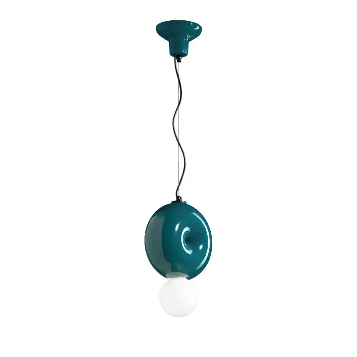 Offerta Lampada a sospensione in ceramica con diffusore in vetro dal design moderno - 60W - IP20