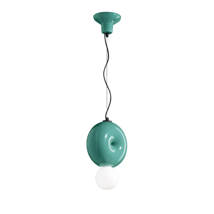 Direttamente Dal Produttore Lampada a sospensione in ceramica con diffusore in vetro dal design moderno - 60W - IP20