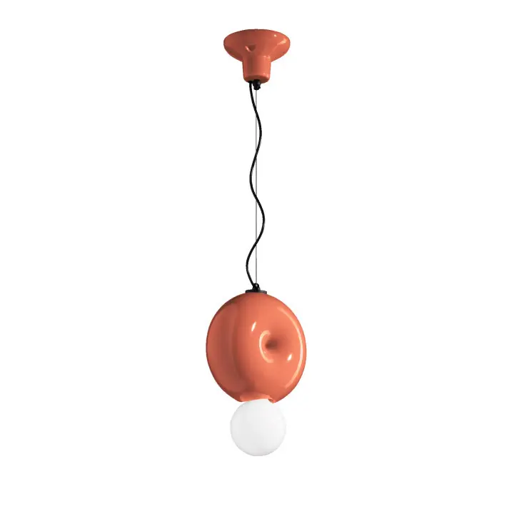 Lampada a sospensione in ceramica con diffusore in vetro dal design moderno - 60W - IP20 Subito Disponibile