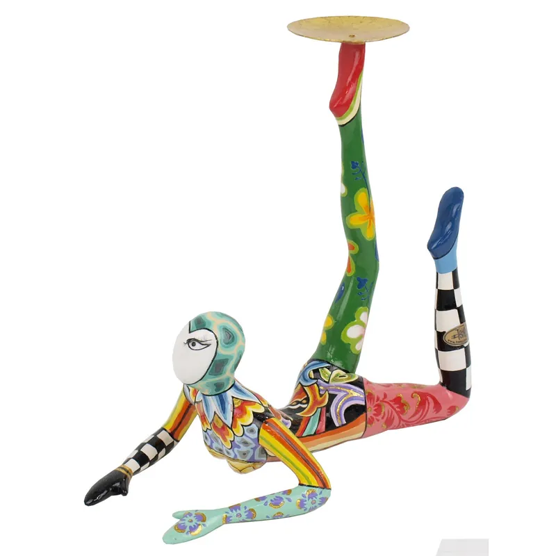 Scultura da tavolo in marmorino con acrobata dal design eclettico Offerta Limitata