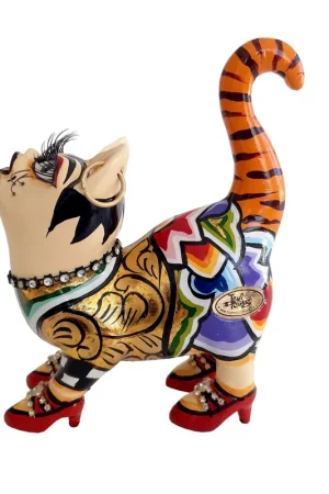 Offerta Limitata Scultura da tavolo in marmorino dal design eclettico con gatto
