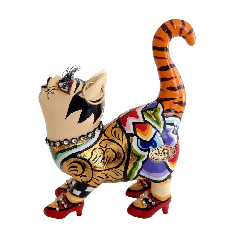 Offerta Limitata Scultura da tavolo in marmorino dal design eclettico con gatto