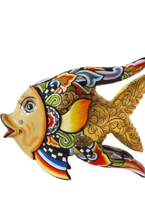 Compra Adesso Scultura da tavolo in marmorino dal design eclettico Pesce Oscar medio
