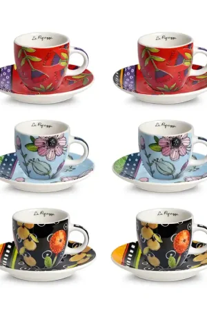 Acquista Ora Set 6 tazze da caffè in porcellana dal design elegante