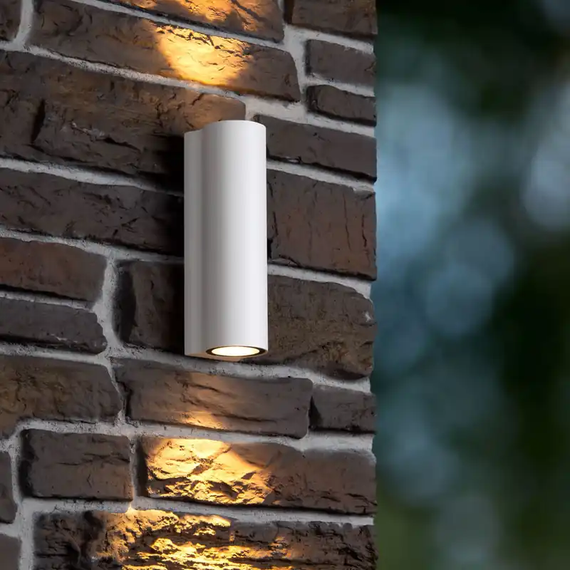 Applique da parete per esterni con doppio LED e struttura in alluminio - 6W - Lumen 568x2 - 2700k Luce Calda - IP54 Soddisfatti O Rimborsati