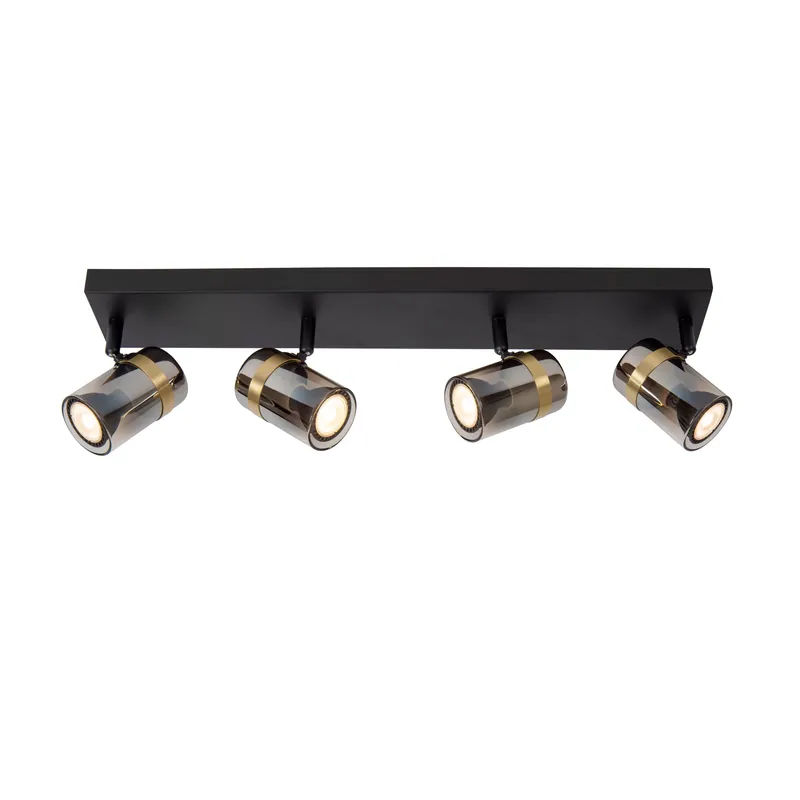 Must-Have Faretto da soffitto in metallo e quattro diffusori orientabili in vetro - 40W