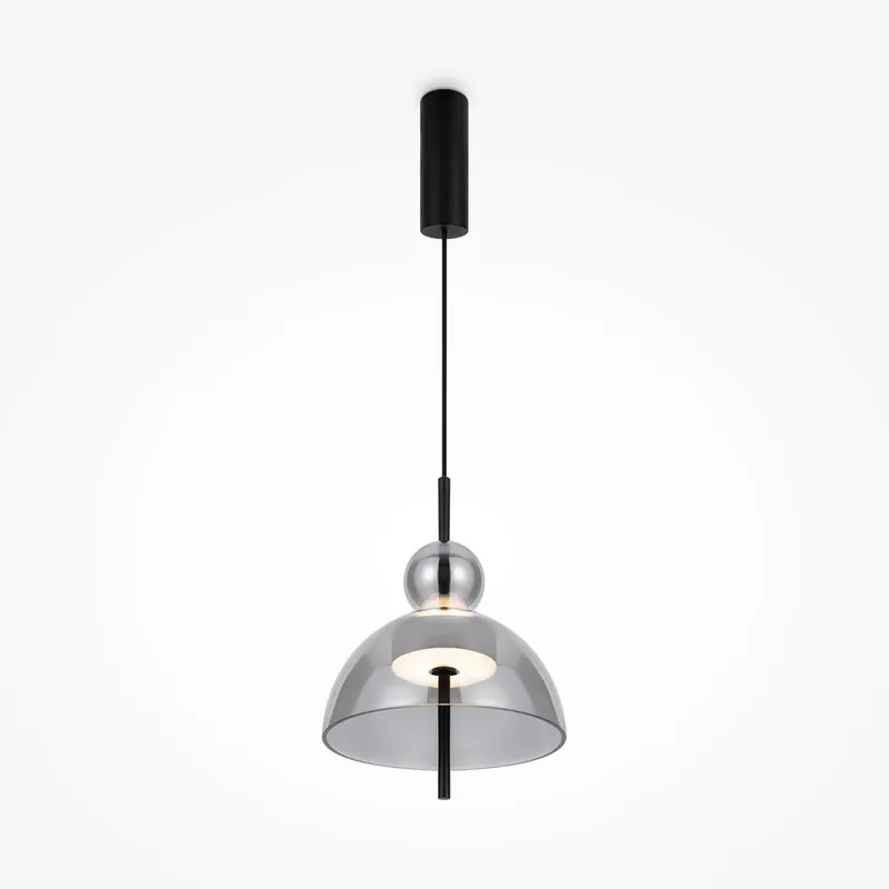 Acquista Ora Lampada a sospensione con diffusore a coppa in vetro a led dal design moderno - 12W - Lumen 1300 - 3000k Luce Calda - IP20