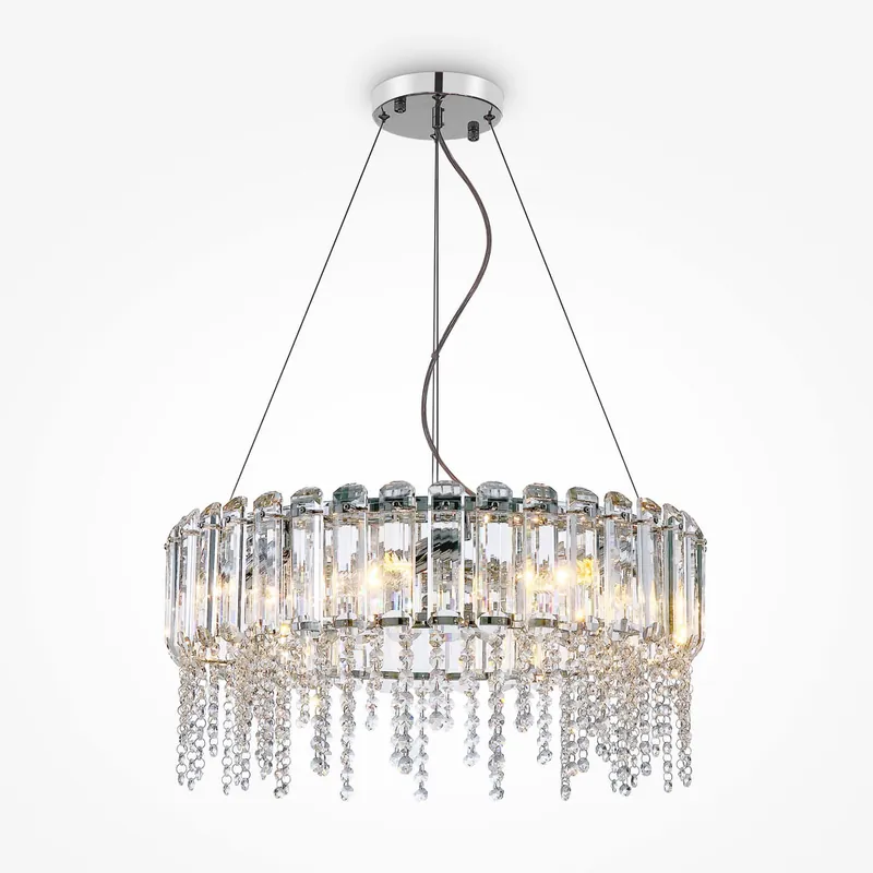 Lampadario grande di design con diffusore e pendenti in vetro - 40W - IP20 Ordina Subito