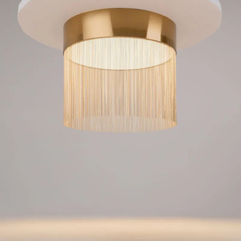 Plafoniera a LED piccola con struttura in metallo e paralume in tessuto - 18W - Lumen 750 - 3000k Luce Calda - IP20 Novità