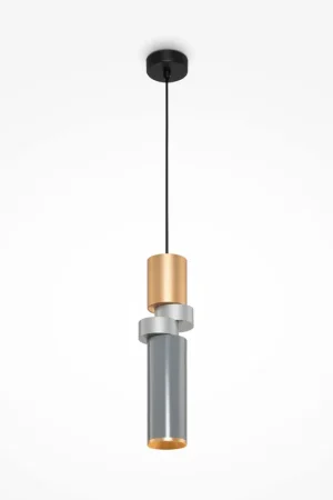 Vendita Finale Lampada a sospensione singolo diffusore tubolare in metallo dal design moderno - 40W - IP 20