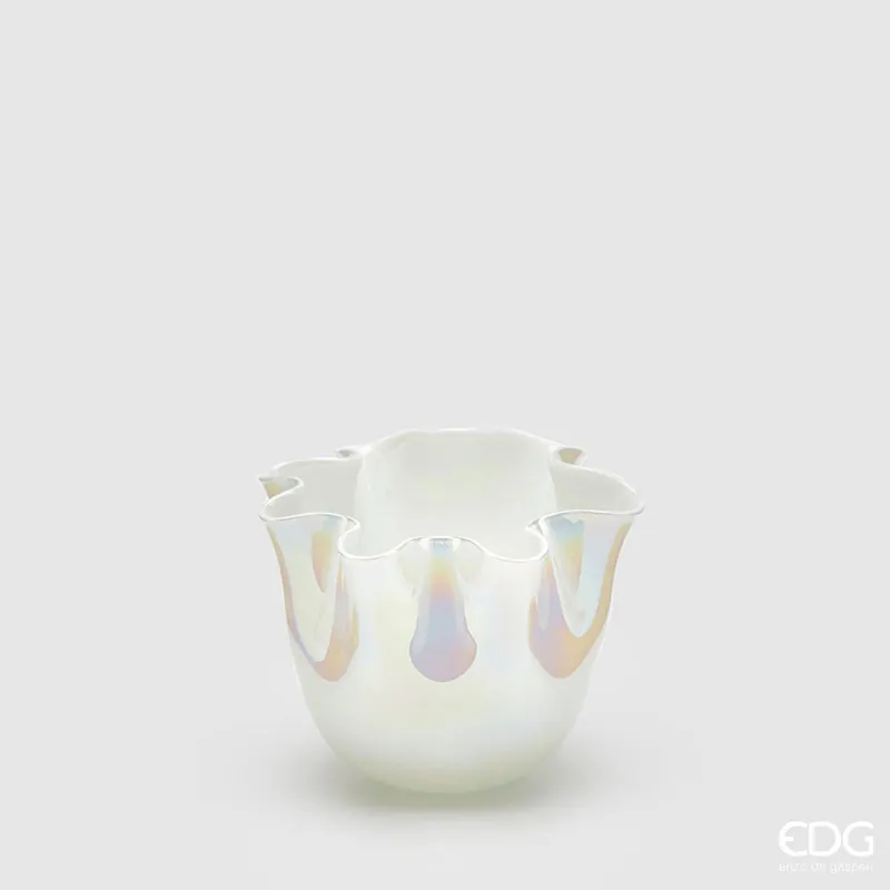 Vaso in vetro basso con drappo Quantità Limitata