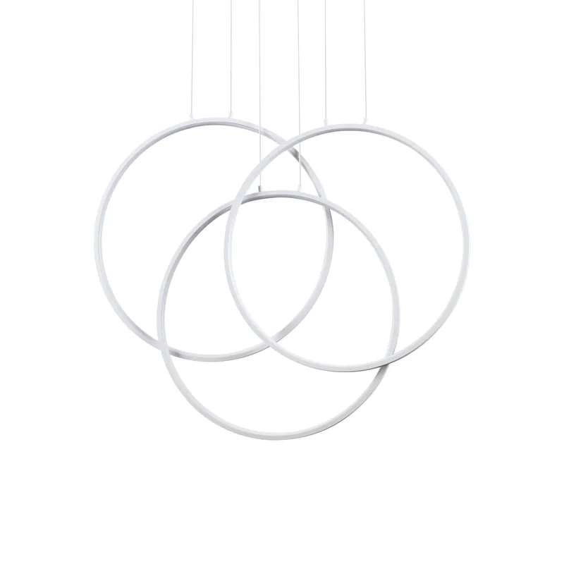 Prezzo Di Fabbrica Lampada a sospensione a led con 3 diffusori in acrilico a forma di cerchio - 2W - Lumen 6850 - 3000k Luce Calda - IP20