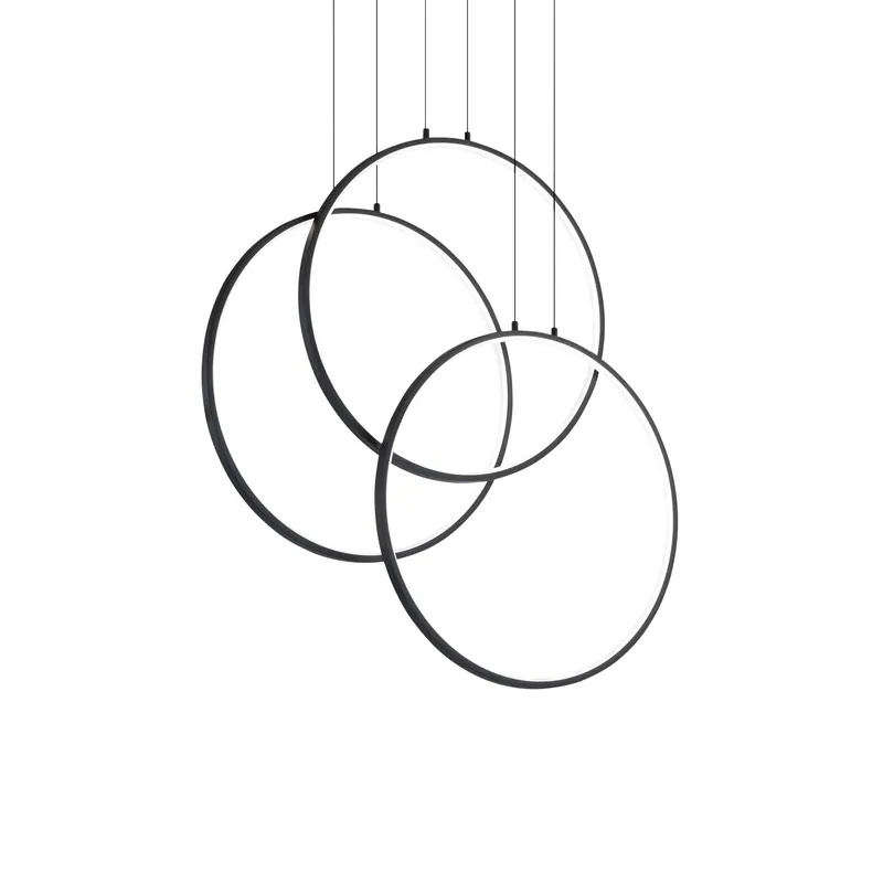 Lampada a sospensione a led con 3 diffusori in acrilico a forma di cerchio - 2W - Lumen 6850 - 3000k Luce Calda - IP20 Compra Adesso