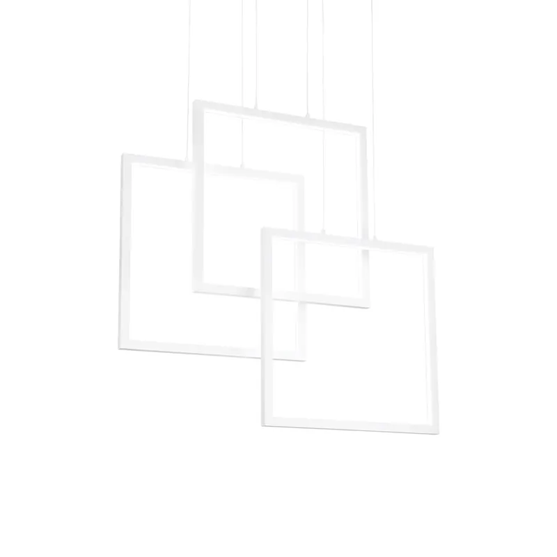 Lampada a sospensione a led con 3 diffusori quadrati in acrilico - 80W - Lumen 8550 - 3000k Luce Calda - IP20 Solo Oggi